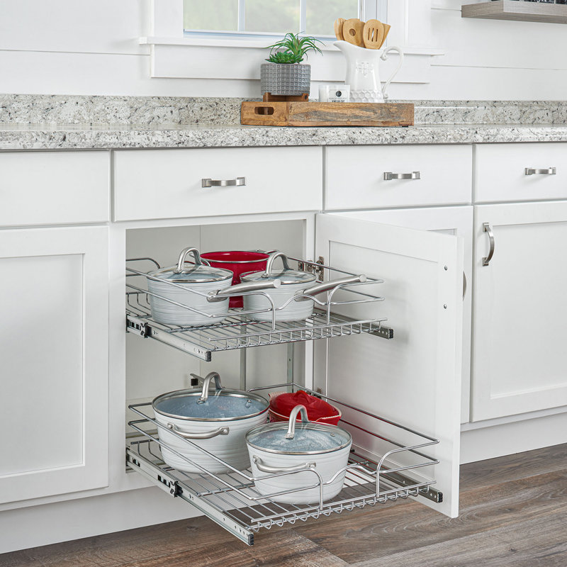 Organisateur de panier à 2 niveaux Rev-A-Shelf pour armoires de cuisine ou de meuble-lavabo , L 21 po, P 22 po