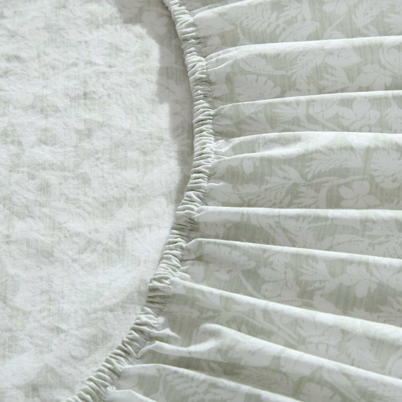 Ensemble de draps en coton percale Tommy Bahama, Ensemble de draps pour très grand lit avec 2 taie, Green Palm Day