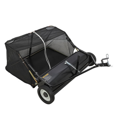 Tow Behind Lawn Sweeper,Pull Behind Lawn Sweeper,with 26 Cu. Ft. Large Capacity Leaf Collector,Adjustable Sweeping Height for Yard, Lawn, Farm and Picking Up Debris & Grass
