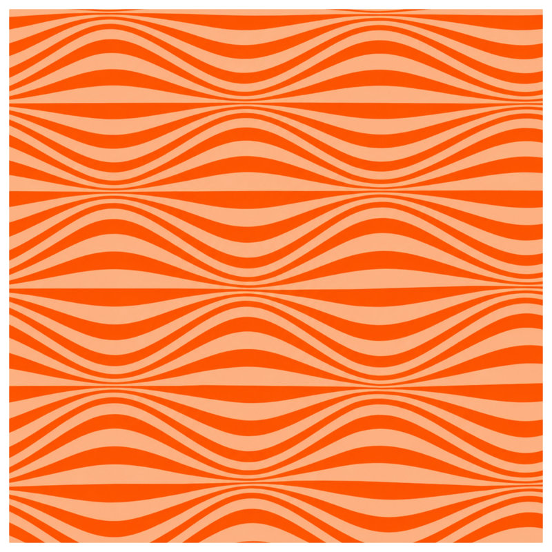 Édredon Orange Wavy Lines, Twin