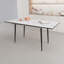 Table de salle à manger extensible de 47 po à 63 po, lueur de marbre blanc, industrielle moderne pour la cuisine et la salle à manger, avec pieds en métal noir conique