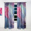 Bleu et rose, art abstrait fluide de luxe - Rideau moderne - Velours obscurcissant - 1 panneau-70405283