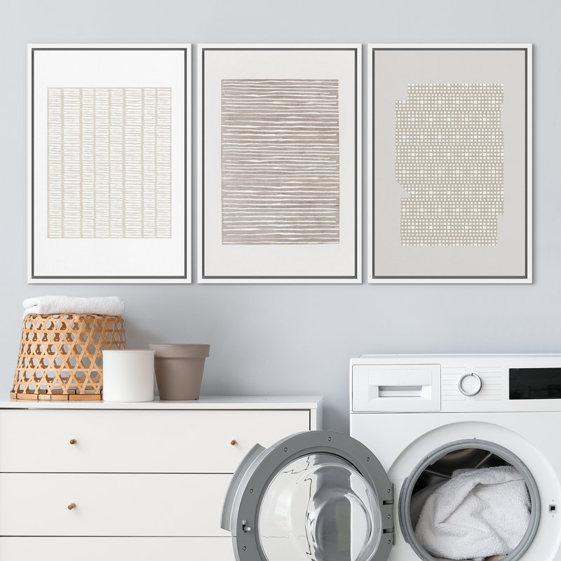 «Geometric Subtle Abstract Modern Minimalist Neutral Home Decor», reproduction d'art sur toile encadrée, H 36 po x l 72 po