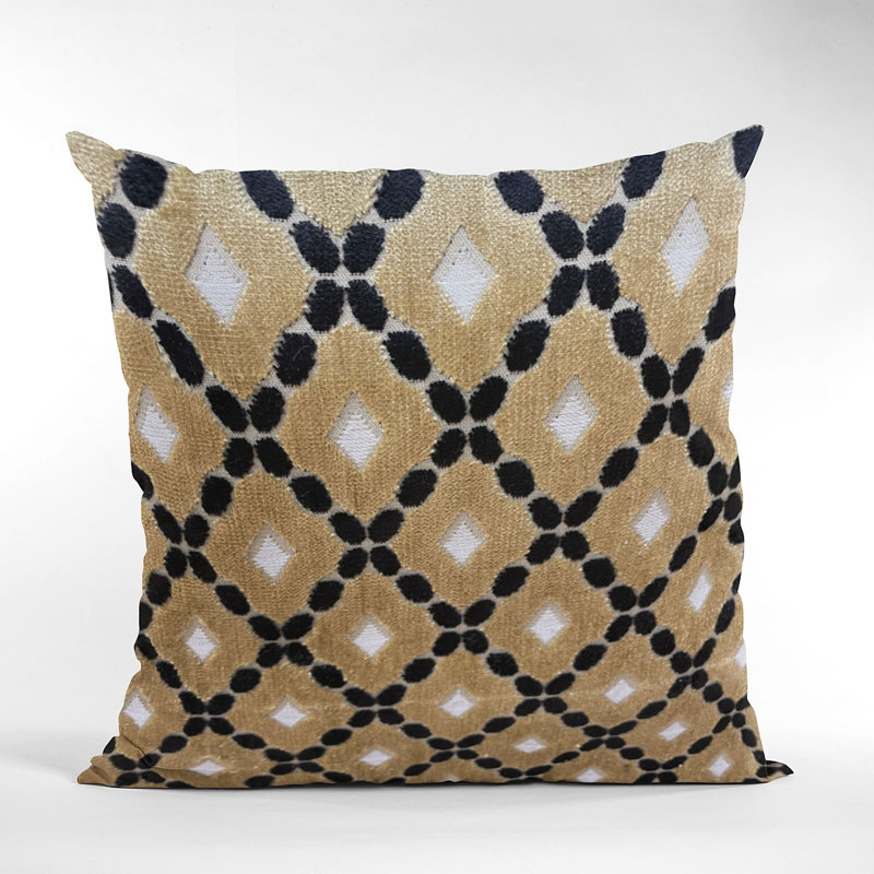 Geometric Linen Outdoor Throw Pillow, 12" H x 20" W