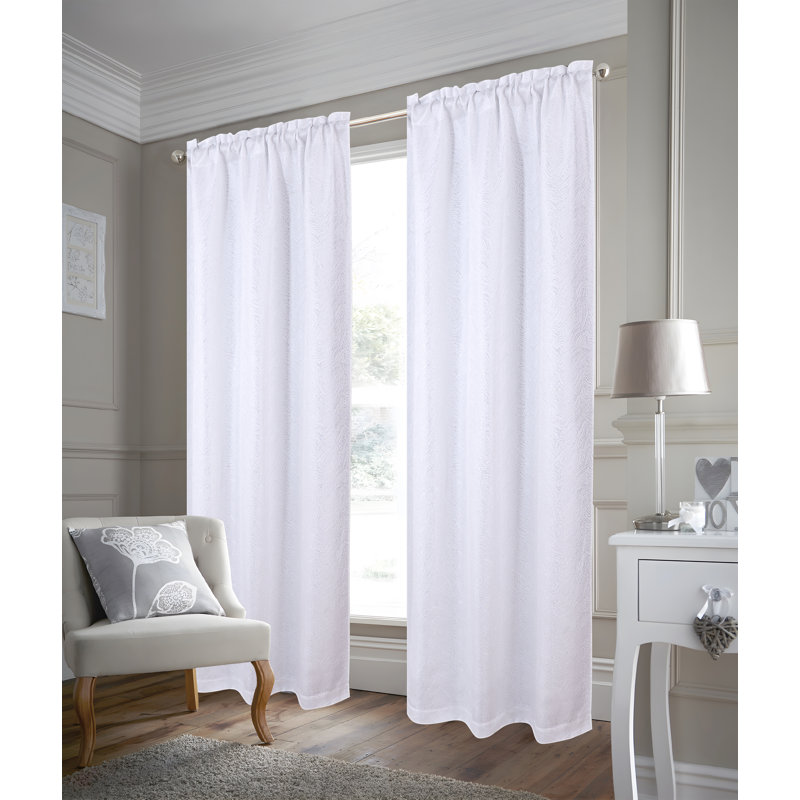 Ensemble de rideau obscurcissant Crystal Waves, Blanc, 37" W x 84" L