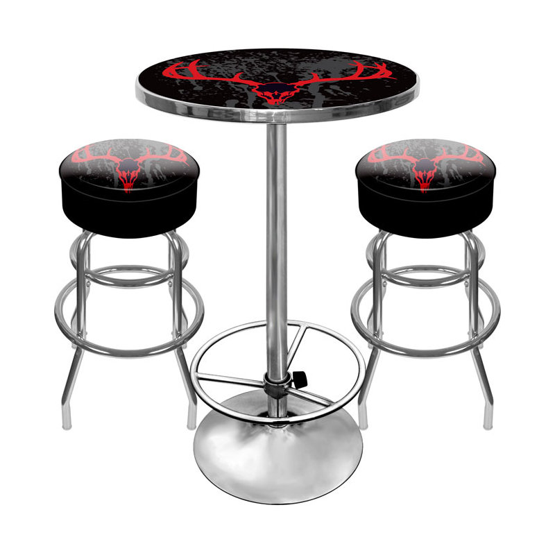 Ensemble de table de pub 3 pièces pour salle de jeux pour le crâne de chasse