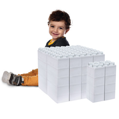BiggoBlocks Jumbo White Blocks, 48 PC Set, for Kids Ages 4-8