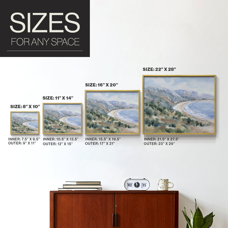 Coastal Mist II - Reproduction encadrée - Restickable, H 22 po x l 28 po