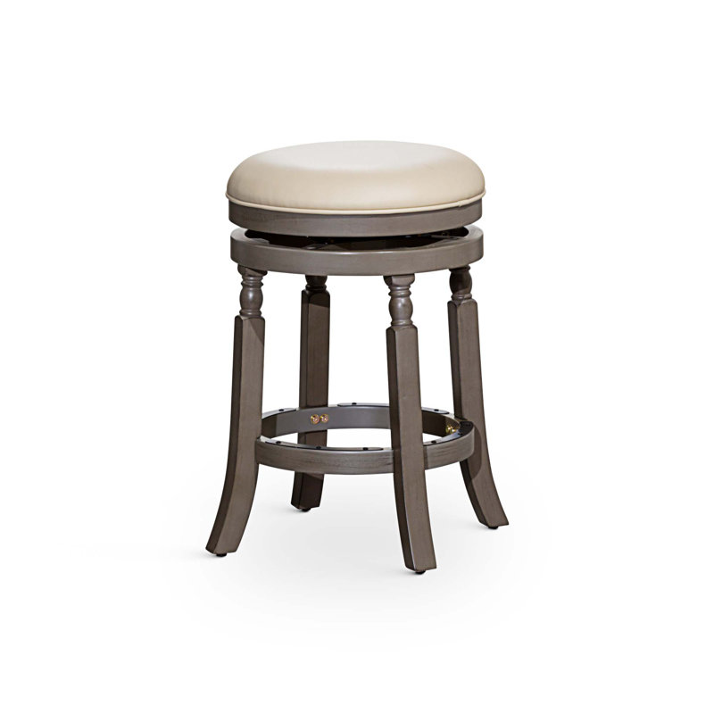 Tabouret de bar Syndra, Gris, Gris, Tabouret de comptoir (siège d'une hauteur de 24 p