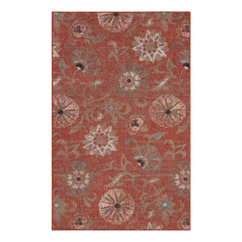 Tapis d'extérieur botanique, Rectangle 5 pi 1 po x 8 pi