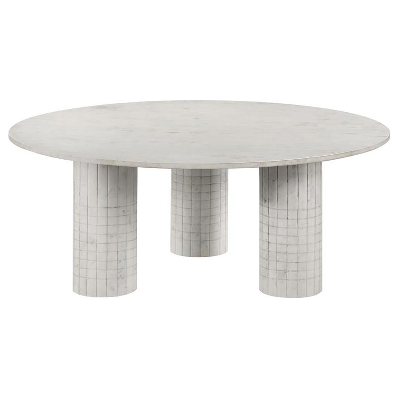 Table basse ronde en marbre véritable Pyle