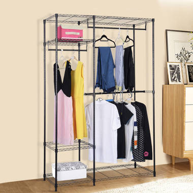 17 Stories Fontevraud Freestanding Closet Organizer Small Clothes Rack with  Drawers and Shelves & Reviews