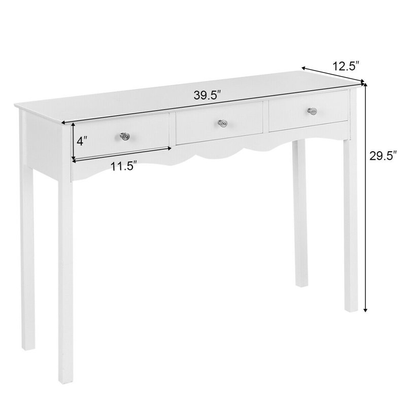 Aubin 100.3cm Console Table, White