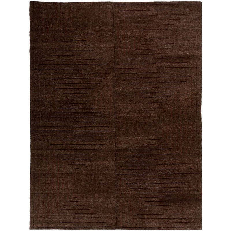 Wool Striped Area Rug in Brown