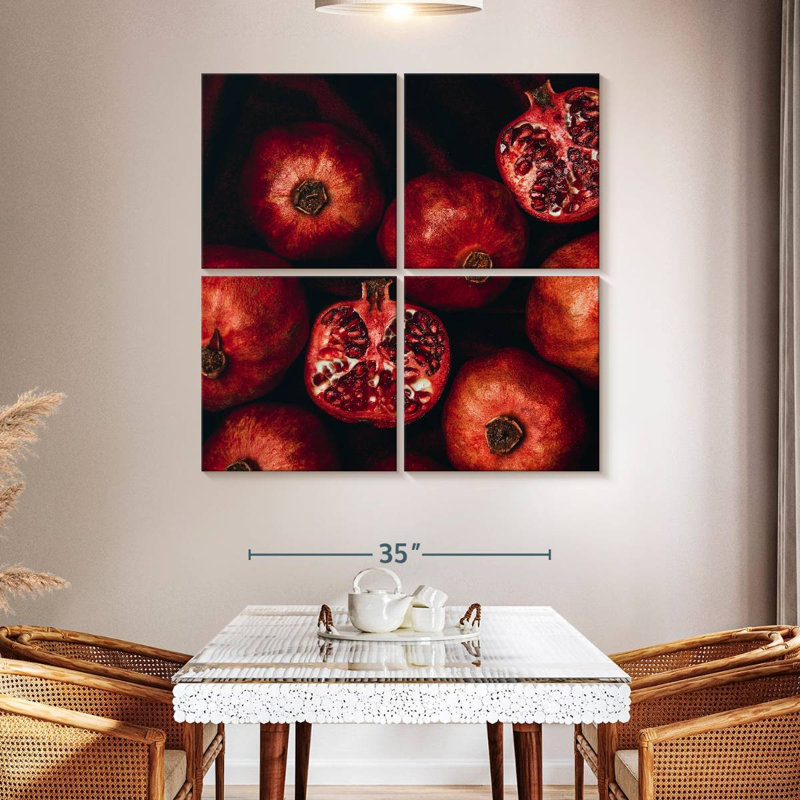 Yarlin Red Pomegranates, 45" H x 45" W