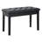 Piano Bench, Duet Piano Chair With Faux Leather Padded Cushion And Wooden Frame, Button Tufted Keyboard Bench, Black-1813295597