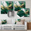 «Green and Gold Serene Cascade IV», reproduction d'art abstrait en métal-1383582998