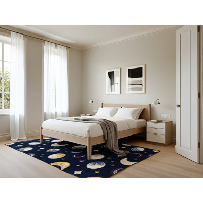 Tapis bleu lavable à la machine