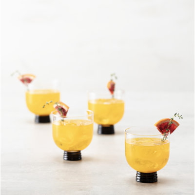 Fortessa Trevi Glass, 13 Ounce Red Wine/DOF (Set of 4), Black/Clear