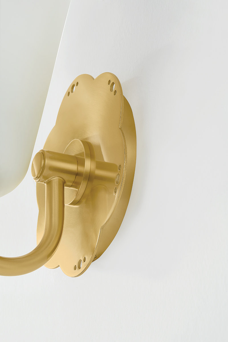 Single Light Bath Sconce, Brushed Brass