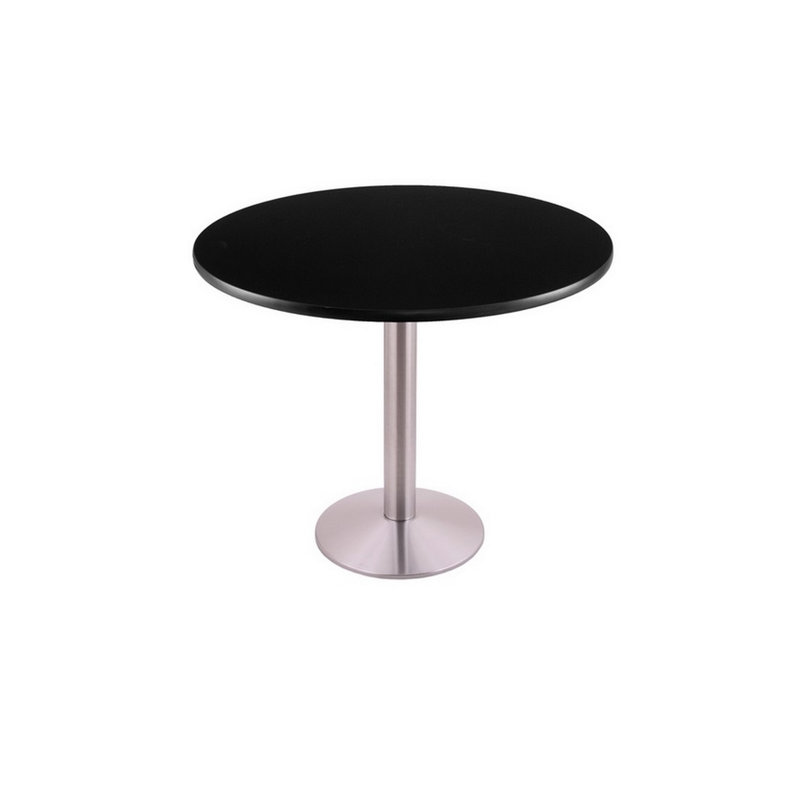 30" Tall Pedestal Dining Table, Stainless, 30" H x 30" L x 30" W