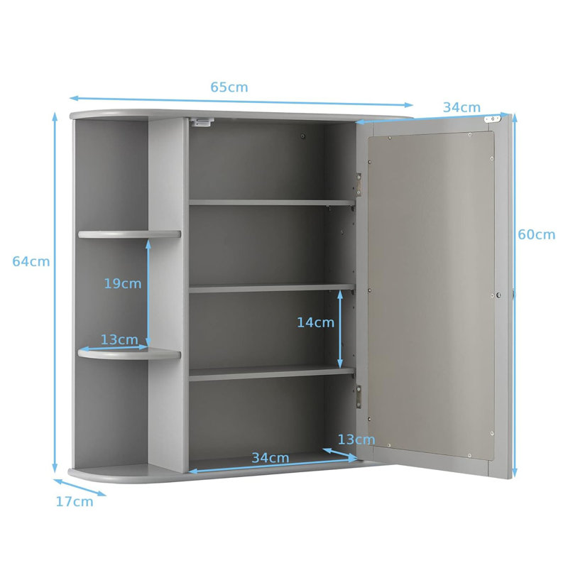 Glass Bathroom Cabinet, Grey