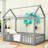 Isakson Wood House Bed with Fence and Door-1394486982-1394486980