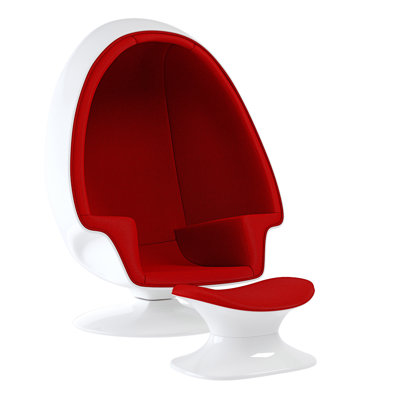  Fauteuil ballon pivotant en polyester de 30 po de largeur et repose-pieds