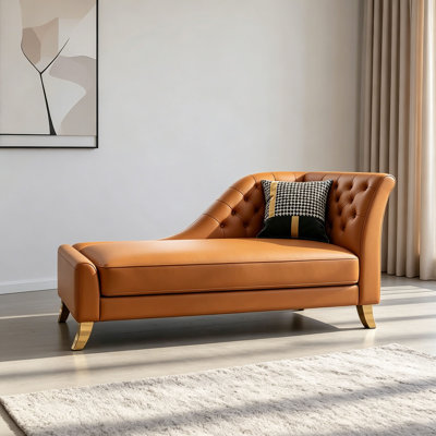 Luxury-Style Full Leather Leisure Chaise Lou