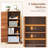 2 PCS 2-Door Storage Cabinet w/ Adjustable Shelves Kitchen Buffet Cabinet w/ 2 Doors