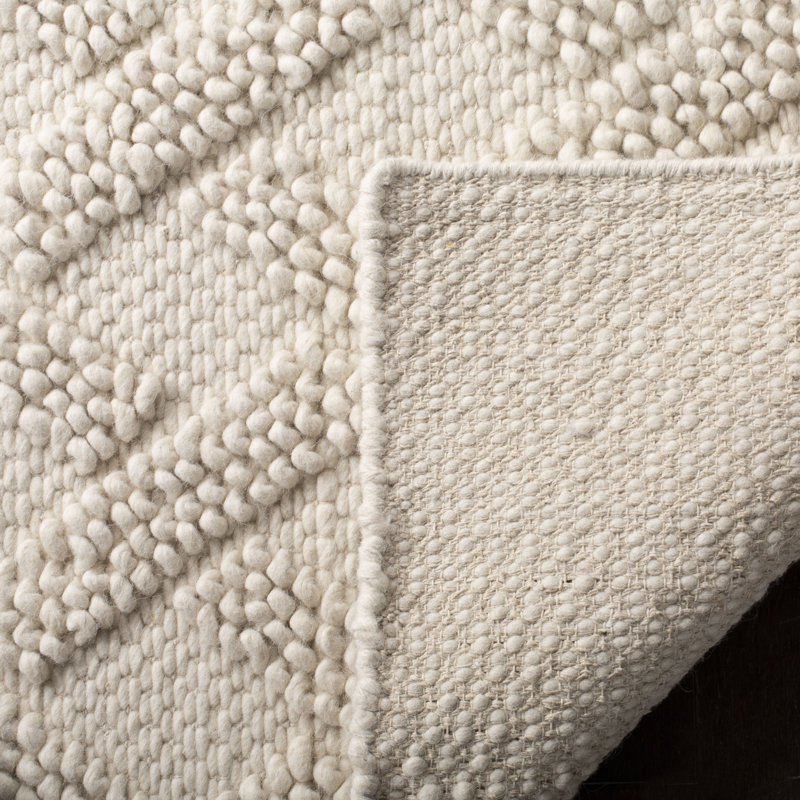 Aldeline Geometric Handmade Flatweave Wool Beige Area Rug, Runner 2'3" x 6'