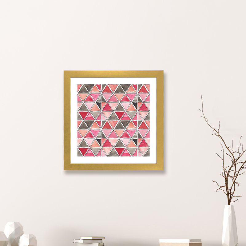 « chic accents pattern », art, H 24 po x l 24 po x P 1 po, Papier encadré doré