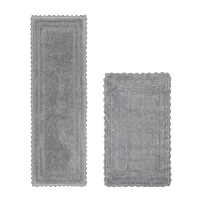 Rasika 100% Cotton Tufted 2 Piece Bathroom Rug Set, Reversible, Super Absorbent & Extra Soft Machine Washable Bath Rug Ideal for Shower & Tub Areas