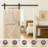 S&Z TOPHAND Unfinished British Brace Knotty Barn Door with Sliding Door Hardware Kit/Solid Wood/Sliding Door/Double Surfaces/A Simple Assembly is Required-48191292