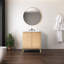 Armoire de meuble-lavabo à 2 tablettes en bois mince à lattes minces l 30 po x P 18 po x H Calandre (lavabo non inclus), chêne-93805377