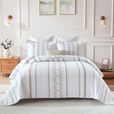 Ensembles de courtepointe 100% coton 98 po x 106 po DDUOXIN - 1 courtepointe avec 2 taies décoratives
