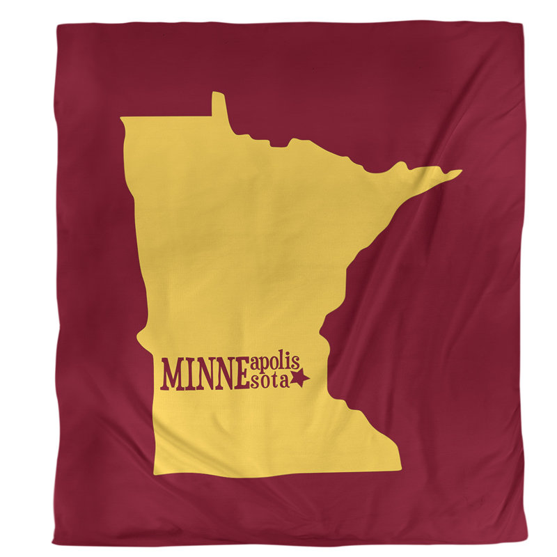 Housse de couette minneapolis mn-polyester brossé, grand (88 x 88) po, couleurs de baseball, Microfibre, Rouge / Jaune