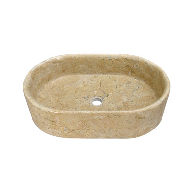 Gold Yellow Beige Natural Marble Bathroom Vessel Sink