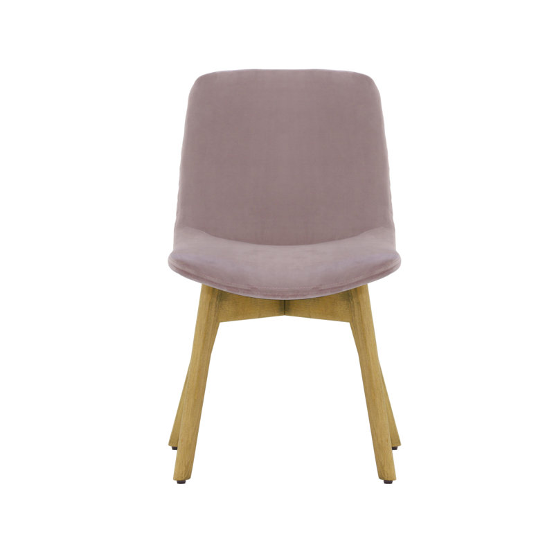 Jada 48cm H Velvet Upholstered Side Chair, Pink, Oak