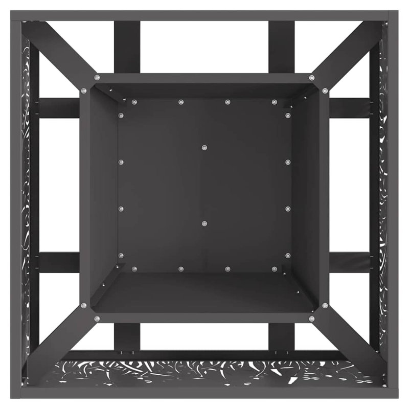 Modern Steel Fire Pit, 30cm H x 60cm W x 60cm D, Black
