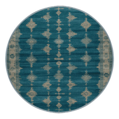 Machine Washable Overdyed Blue Area Rug