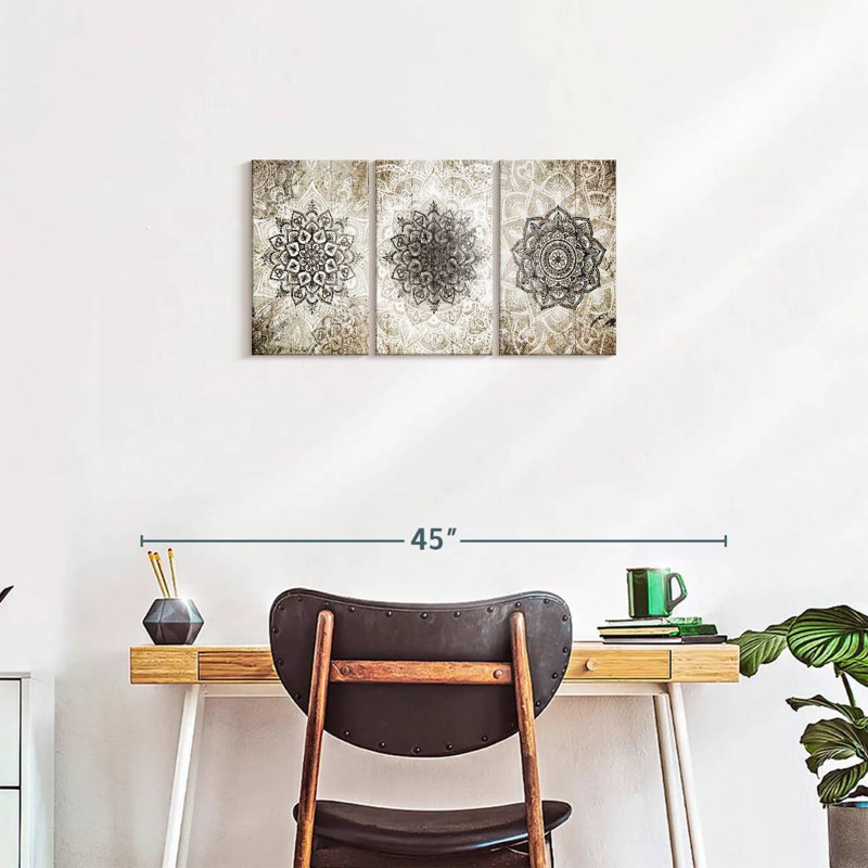 Impression sur toile Zen Mandala Patina, H 32 po x l 15 po x P 1,25 po