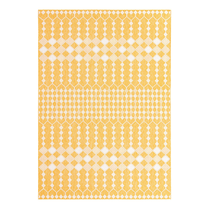 Tapis intérieur / extérieur jaune Artressia, Rectangle de 10 pi x 14 pi