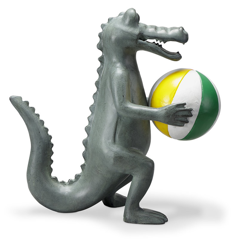 Beach Play Gator Garden Sculpture