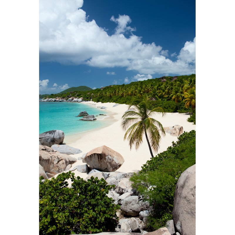 Beach With Boulders by Cdwheatley - Wrapped Canvas Print