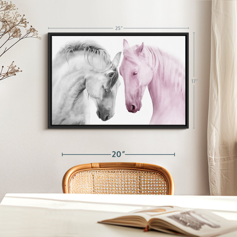 Animal "Couple de chevaux", H 25 po x l 17 po