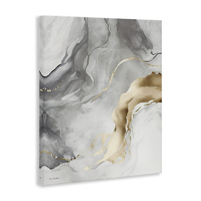 Art mural marbré gris et glam sur toile par Seven Trees Design