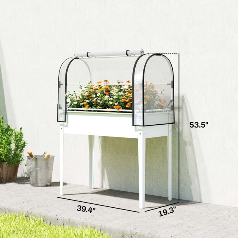 Jardinières élégantes, jardinières surélevées, jardin surélevé, Blanc
