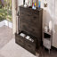 Structure de lit escamotable de grande taille avec station de charge, base de lit pliable multifonctionnelle avec 1 grand tiroir avec rangement pour chambre d'amis, petit cadre de lit-1846230475-1846230472