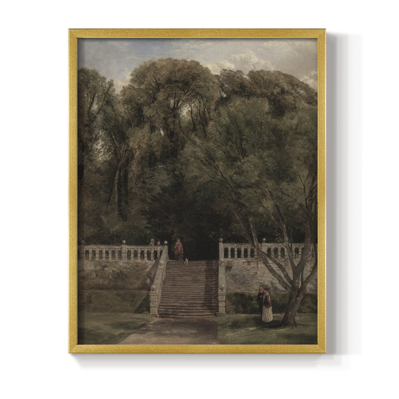 «Vintage Landscape Cxxxi», reproduction encadrée - bois massif, H 15 po x l 12 po, Doré